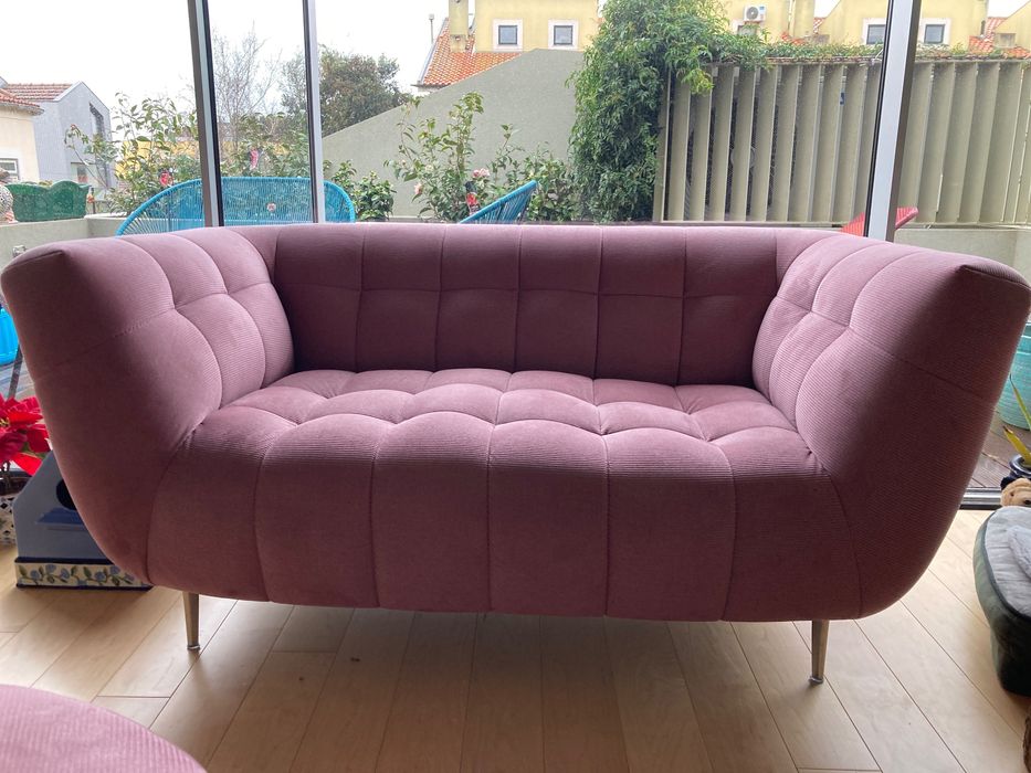 Sofá bombazina cor-de-rosa Antarte