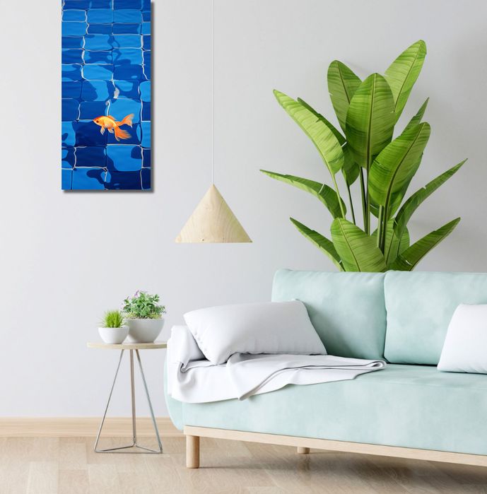 Obraz 30x70cm Złota Samotność W Rybiej Skórze