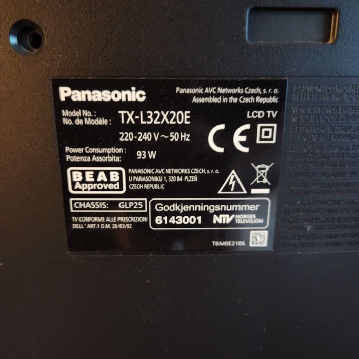 Telewizor Panasonic TX-L32X20E 32" LCD HDMI USB – sprawny