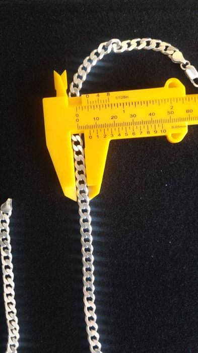 Męski srebrny łańcuch naszyjnik pancerka 55cm 6mm 40,3g próba 925