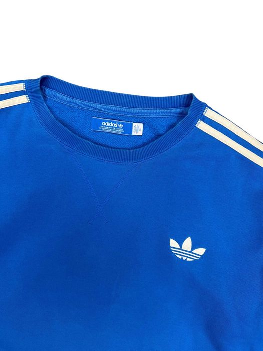 Adidas Originals bluza męska XL bez kaptura niebieska bawełna paski