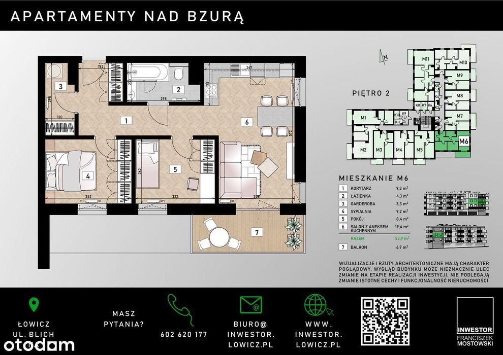 Nowe Mieszkania Łowicz | Apartamenty nad Bzurą | 38-78 m² | Winda