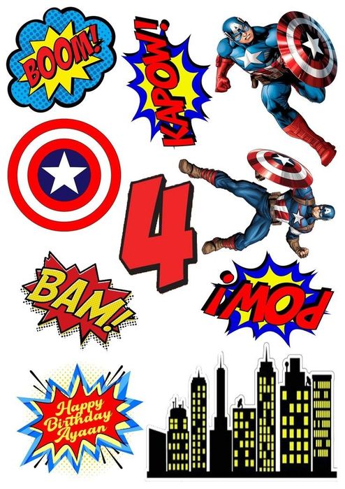 Wydruk jadalny cukrowy A4 Włoski papier Avengers Marvel opłatek