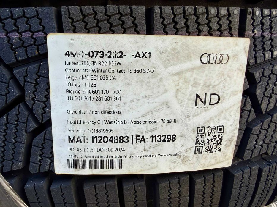 Alufelgi AUDI Q7 SQ7 S-Line 4M Oryginalne Zimowe 22" Czarne FABRYCZNIE NOWE!