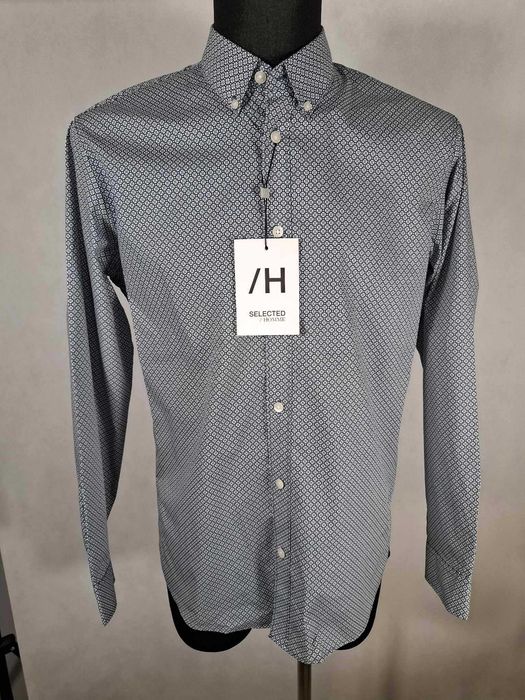 SELECTED HOMME Slim Nowa Koszula Męska L 42 Oryginalna Bawełna 100%