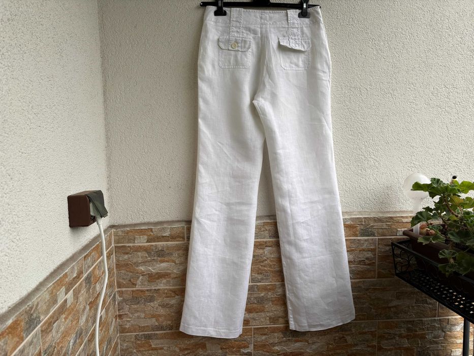 Camaieu - j.nowe w bieli dzwony z lnem eleganckie 38!