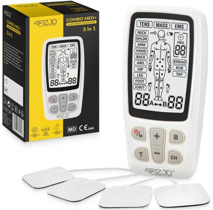 Elektrostymulator mięśni TENS i EMS Combo MED+ 3w1 4FIZJO STYMULACJA !