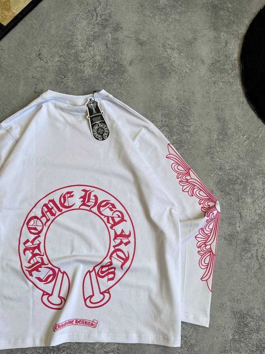 Білий Лонгслів Chrome Hearts з бірками (Хром Хартс)