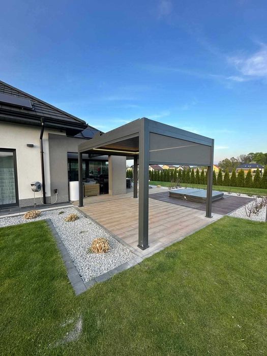 PERGOLA ALUMINIOWA 3x5 m | Dach Elektryczny | LED | Rolety ZIP | Montaż | Świat Wanien SPA