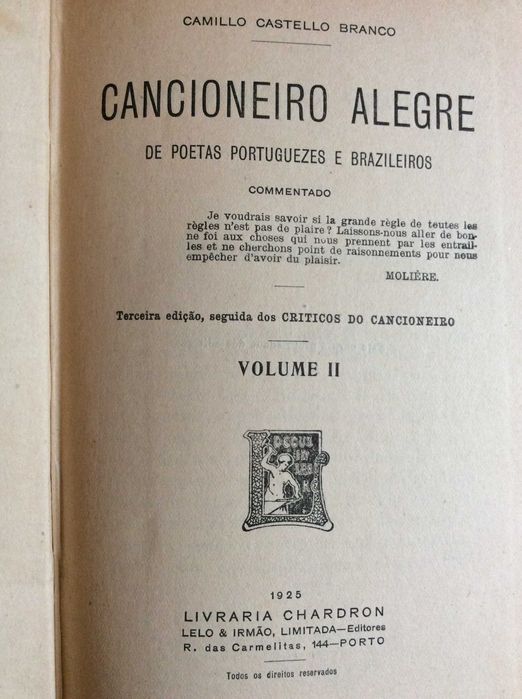 Camillo Castello Branco. Cancioneiro alegre de poetas portuguezes