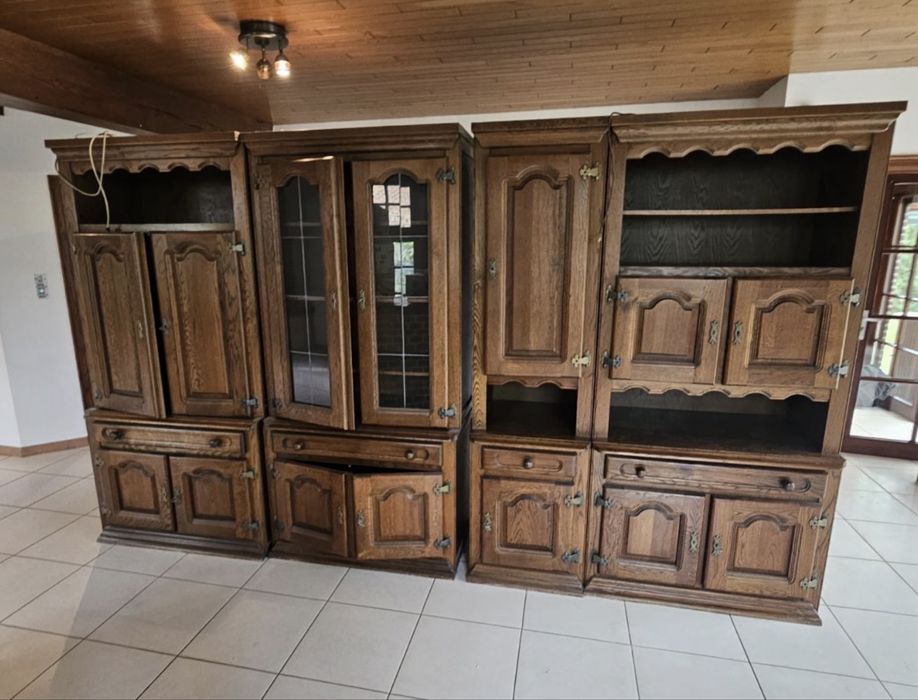 Silidne meble do salonu mebloscianka drzewo naturalne  witrynka