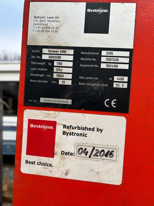 Rezonator Bystronic 4020, 4400 wycinarka laserowa