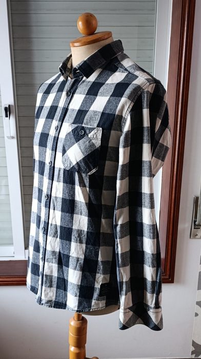 Camisa Quiksilver, cinzento/preto/branco - S