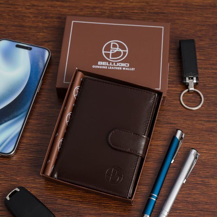 Portfel męski skórzany ARTURO 073 ciemnobrązowy ze skóry naturalnej