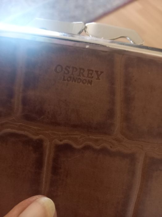 Kpl.brązowa kopertowka skóra węża i portfel damski skóra OSPREY