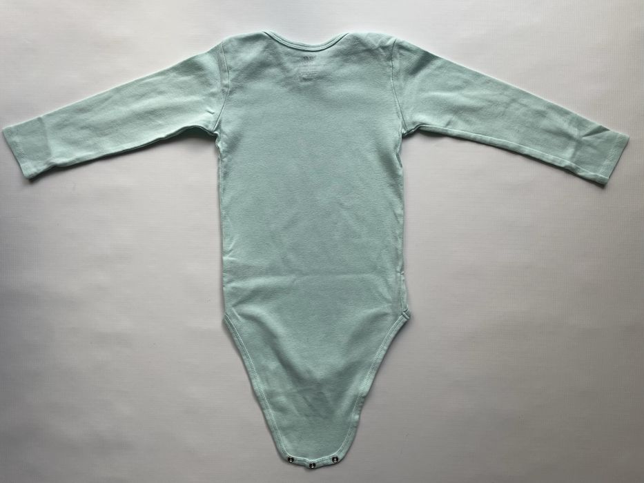 Body H&M Organic Cotton miętowe długi rękaw 98