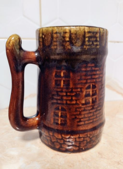 Oryginalny stary Kufel kamionkowy z PRL  lata 60-80