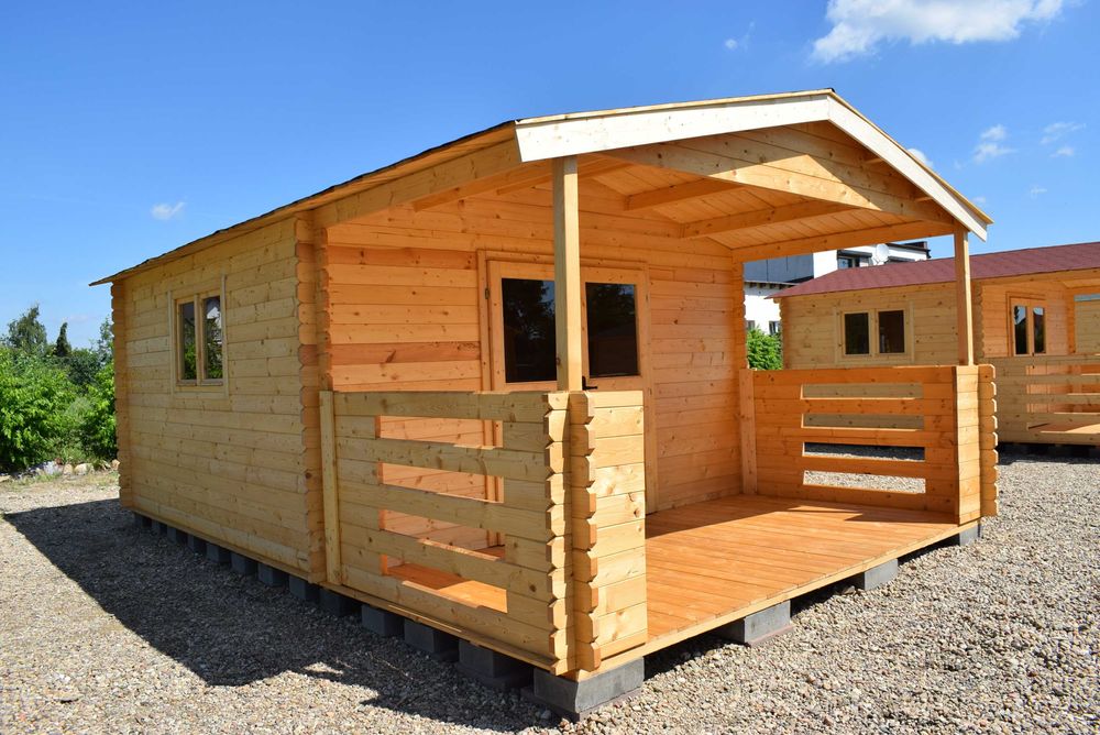 Od RĘKI masywny DOMEK letniskowy/ogrodowy +TARAS*6x4*24m2*BALIK 34mm