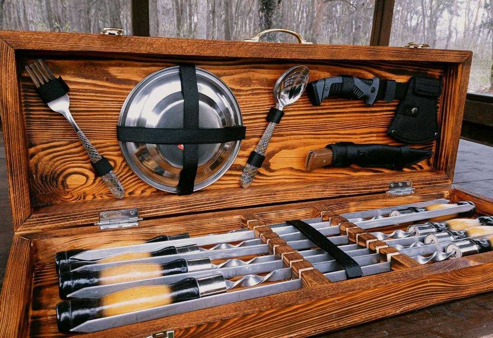 Наборы Шампуров в Кейсе.Подарок.Набор для Пикника.Подарочный кейс.