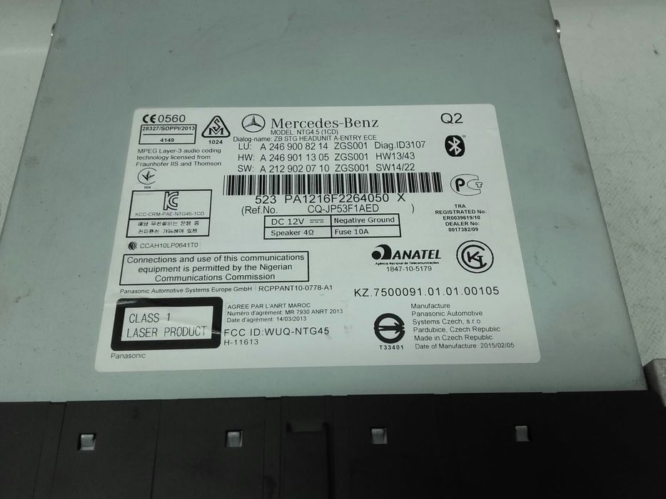Rádio / auto-rádio MERCEDES-BENZ GLA (X156)