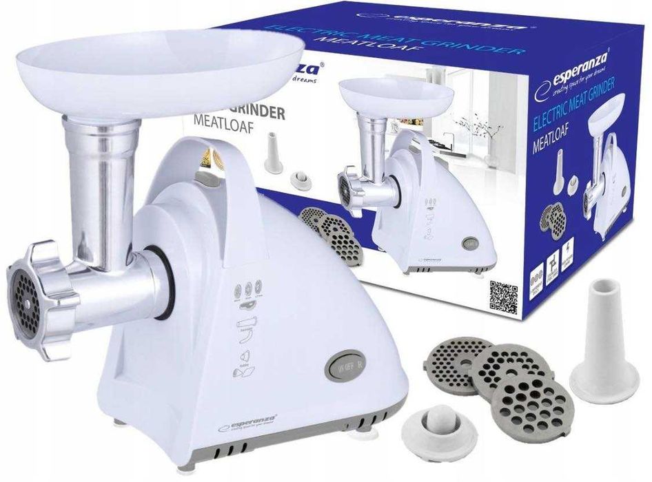 MASZYNKA do mielenia mięsa i KIEŁBASY z sitkami i ostrym nożem nowa