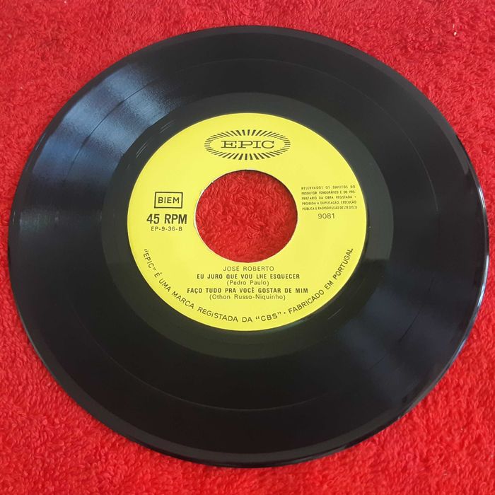 Disco Vinil Single EP José Roberto - Preciso Esquecer que te Amo  + 3 Músicas