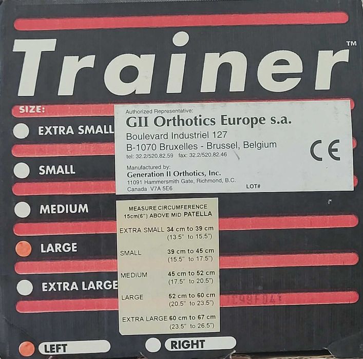 TRAINER GII G2 orteza jednoszynowa kolana lewego ROZM.  L