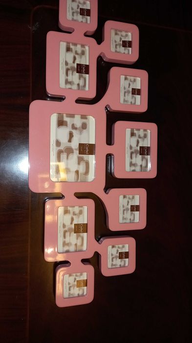 Moldura madeira cor rosa