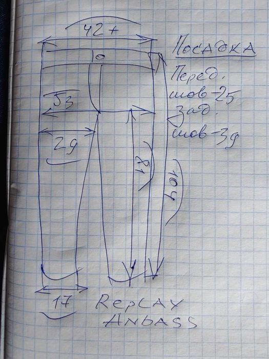 Джинсы Replay Anbass jeans Italy w32 stretch mid blue.