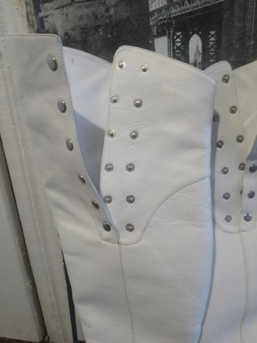 Сапоги ботфорты белые