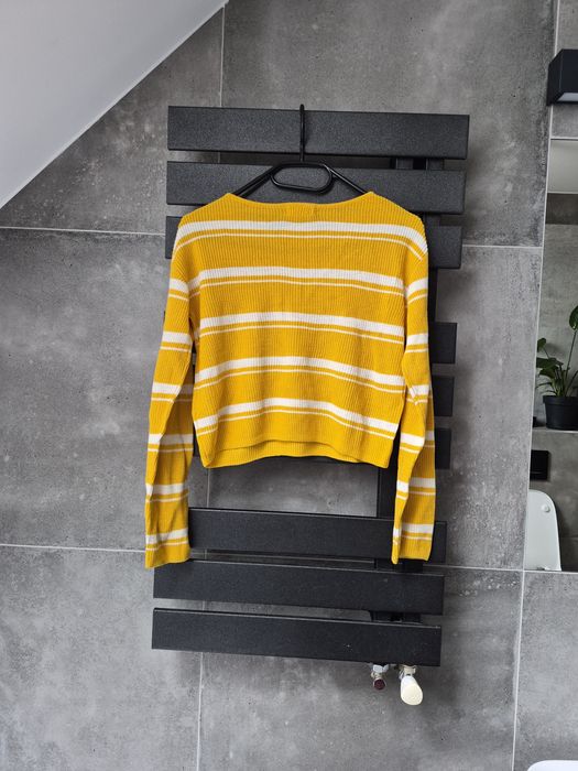 Żółty sweterek H&M r 146 - 152 paski