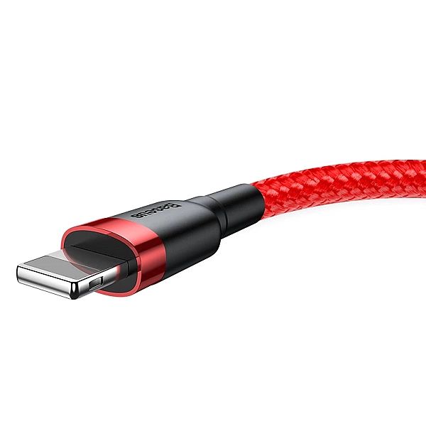 Kabel Baseus Cafule USB-A / Lightning 2.4A QC 3.0/0.5 m - czerwony