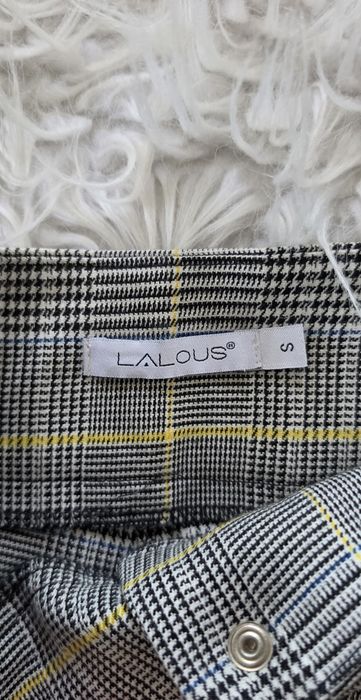 Spodnie eleganckie materiałowe w kratę S