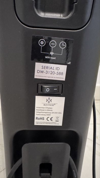 Radiador Elétrico KESSER 2500W com Wi-Fi