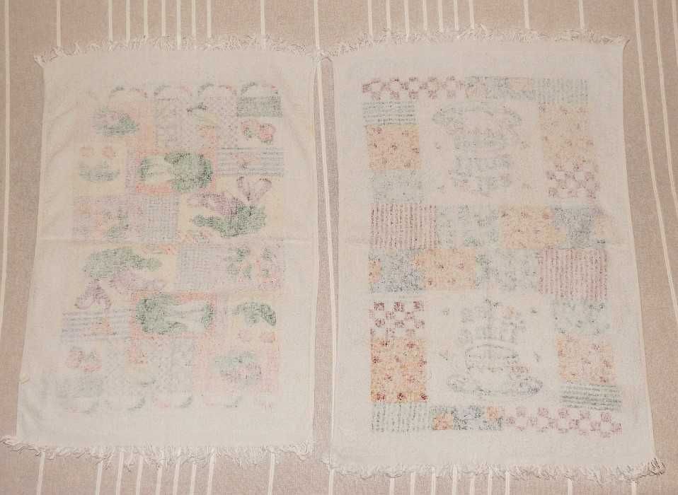 Dwa ozdobne ręczniki kuchenne frotte 56 x 39 cm; 58 x 38 cm bawełna