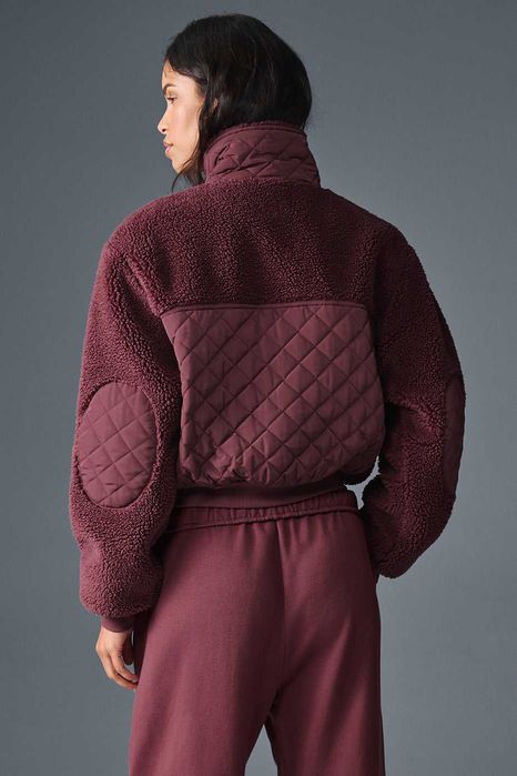 Куртка Alo Yoga Sherpa Edge Bomber Burgundy Truffle