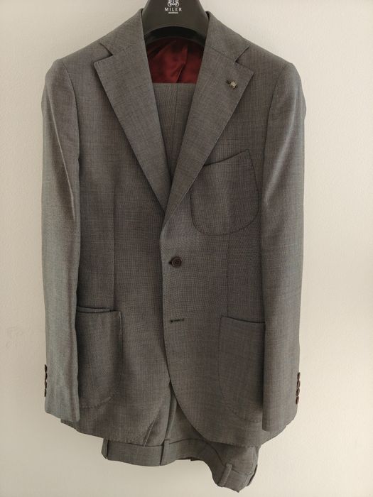 MILER Turin Slim 182/96/84 – szary garnitur 100% wełna Alfred Brown