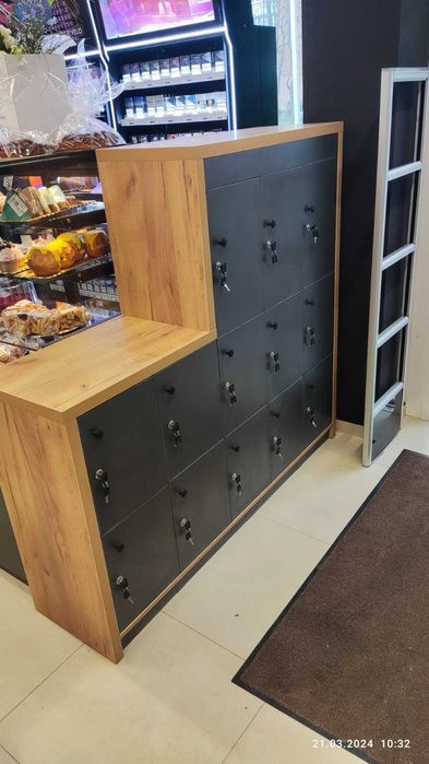 Магазин під ключ. Торгові стелажі. Касові прилавки бокси. Кавомодулі. Вітрини для випічки Гачки торгові. Кондитерські стелажі