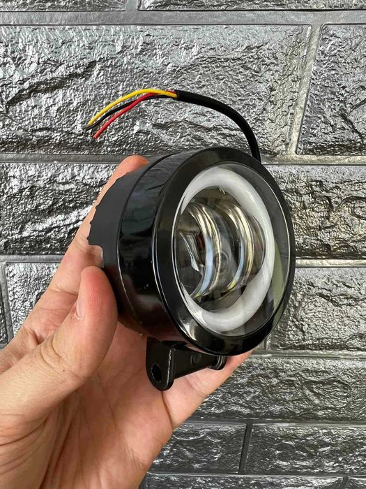 Круглые мощные туманки 24watt с ангельскими глазками led фары
