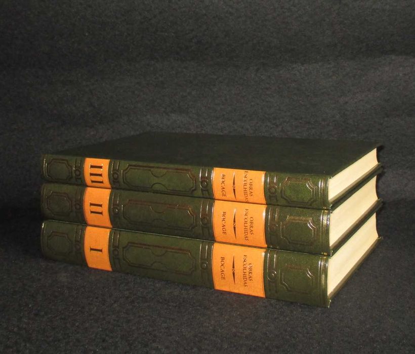 Livros Obras Escolhidas de Bocage ilustrações de Lima de Freitas 3 Volumes Completo
