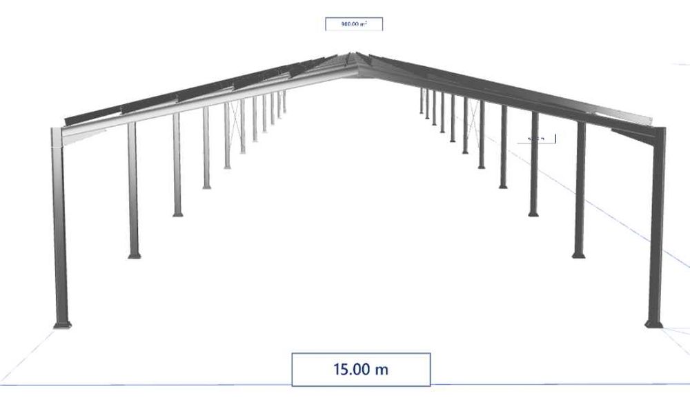 Konstrukcja stalowa / hala 900m2 / ocynkowana 15x60x6m