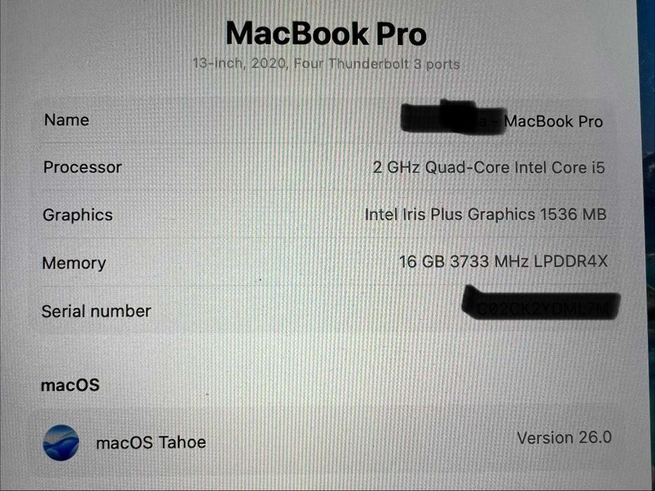 MacBook Pro 13,3” 2020 — i5 | 16 GB RAM | SSD 1 TB - pouco uso