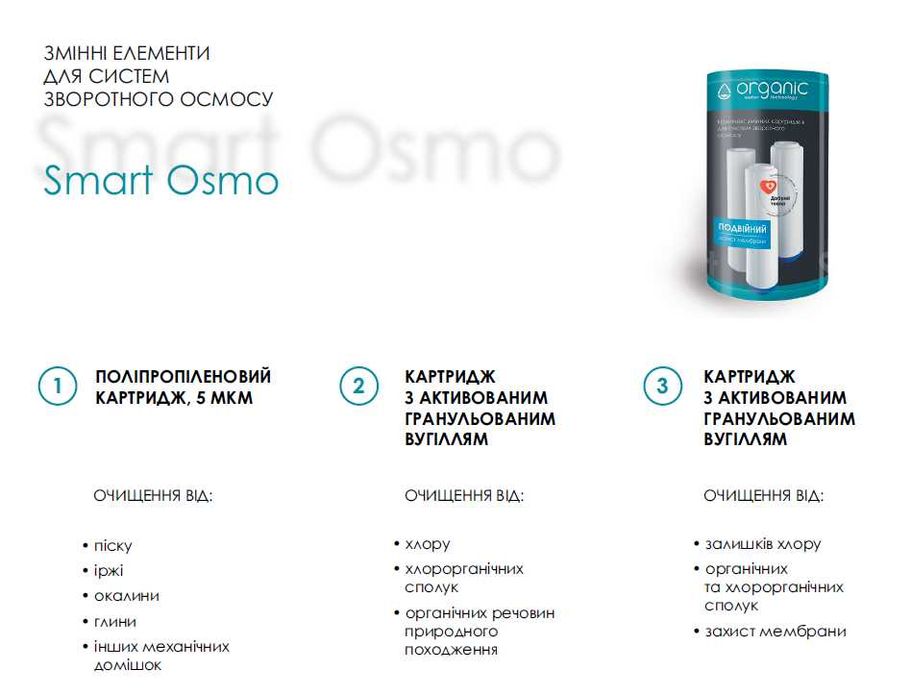 Покращена 7 ступ система зворот осмосу Organic Smart Osmo 7, є монтаж