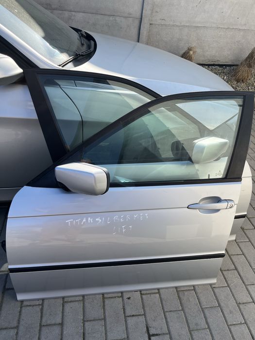 Bmw e46 lift sedan,kombi drzwi lewe przednie przód titansilber met