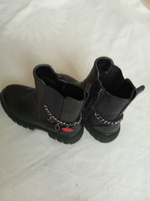 Kozaki trzewiki dziewczęce DeeZee r. 33 na zamek czarne