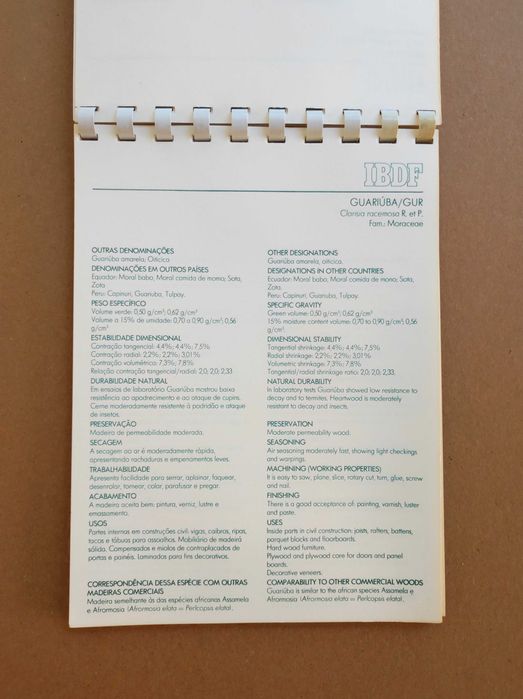 Livro Madeiras de Tucuruí características utilização IBDF 1980 Brasil