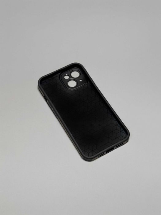 Чорний силіконовий вельвет чохол еко-замш з логотипом на айфон iPhone