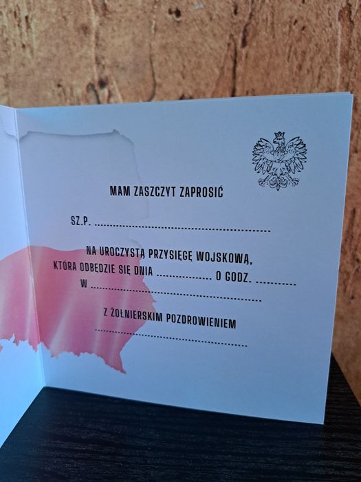 Zaproszenie na Przysięgę Wojskową 10 sztuk