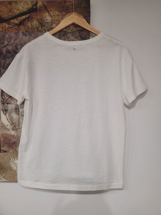 Nowa z metką biała bluzka tshirt z beżowym nadrukiem Mos Mosh new 38