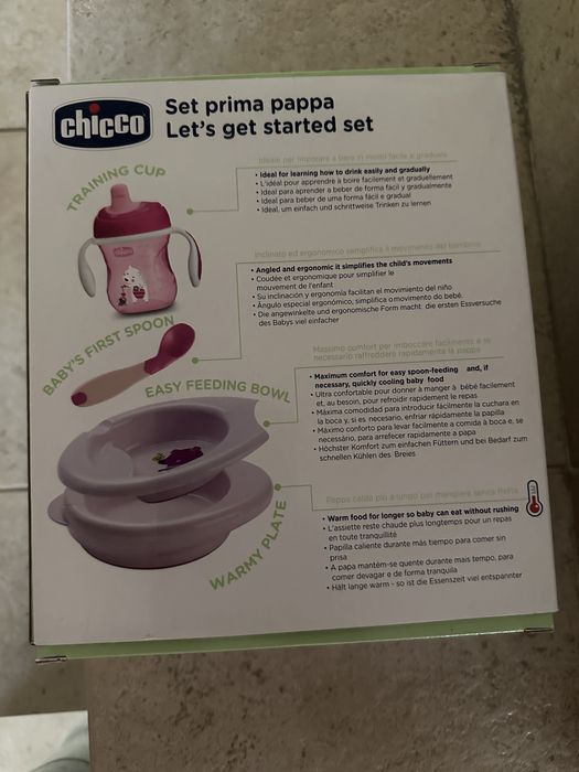 Set de papa com prato, biberão e colher Chicco